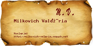 Milkovich Valéria névjegykártya