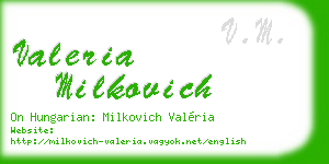 valeria milkovich business card